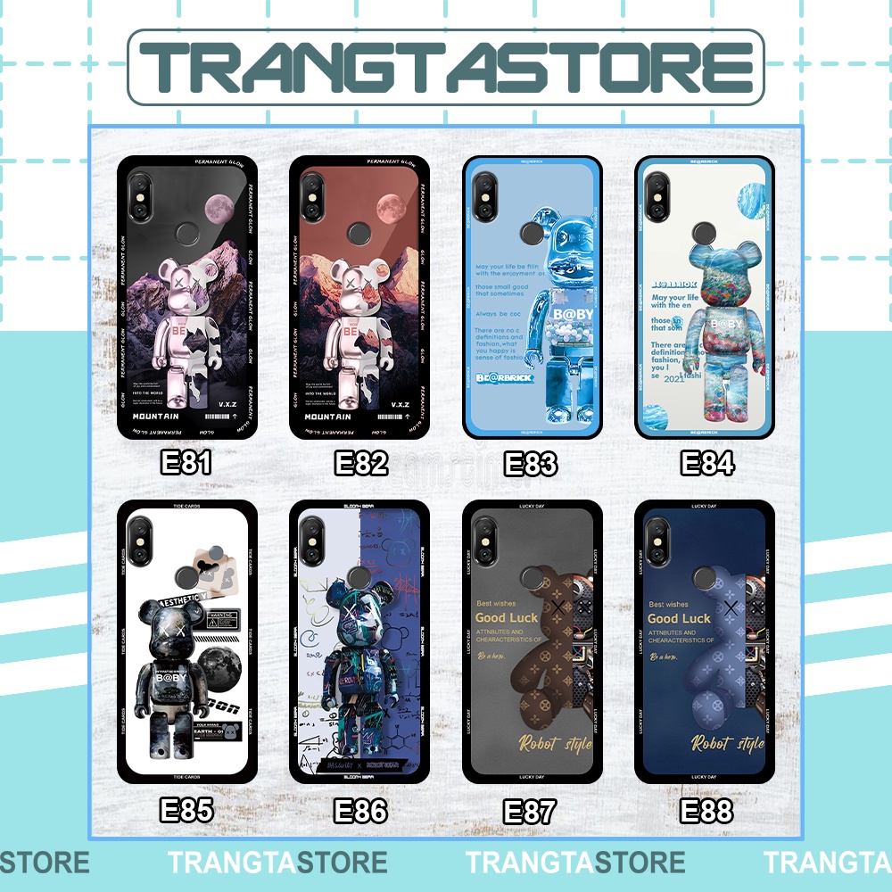 Ốp Xiaomi Redmi Note 5 / Note 5 Pro / Note 6 Pro in hình gấu Bearbrick,Mountain,xanh,đen,đỏ giá rẻ
