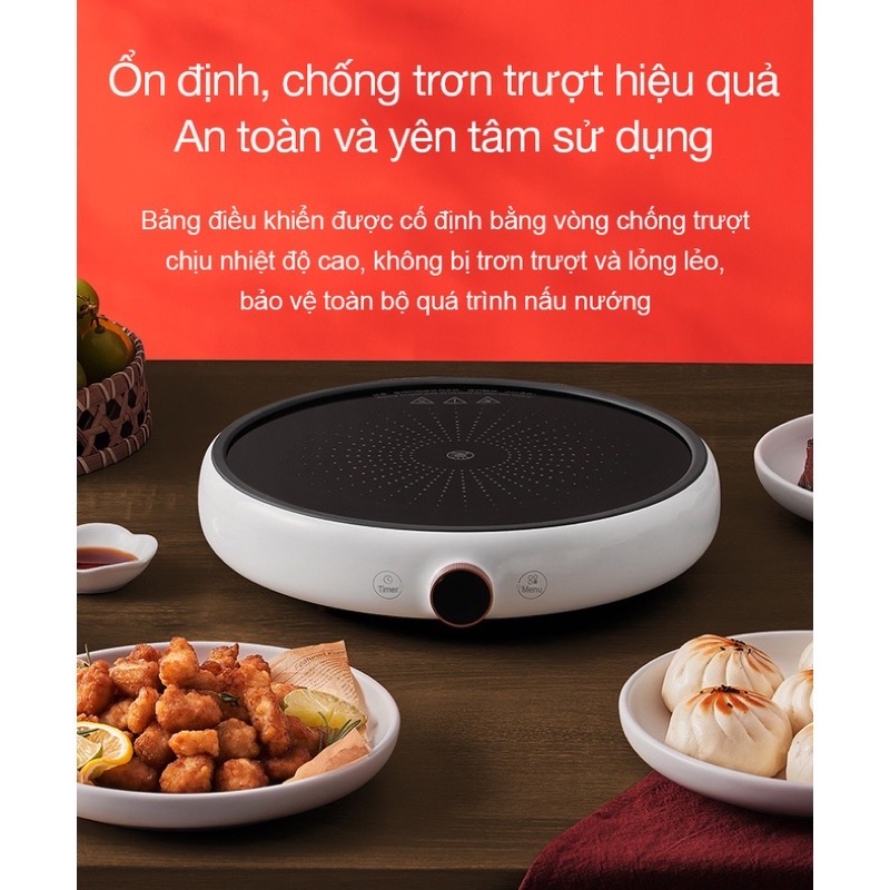 Quốc Tế-Bếp từ Xiao mi Zhiwuzhu ZCL01M với 99 mức nhiệt màn hình LED tiện lợi chính hãng