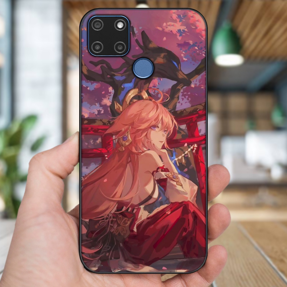 Ốp lưng Realme C12, C21Y viền đen in hình Yae Miko Genshin Impact