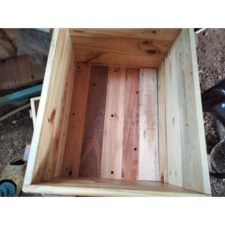 Chậu, hộp gỗ chữ nhật dài 40 cm, cao 30cm, rộng 30cm. Tháo rời được.