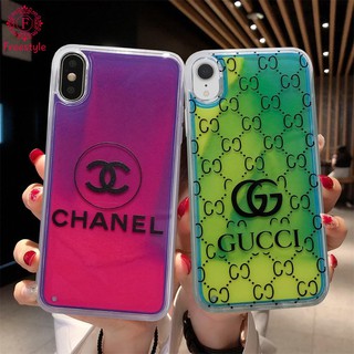Ốp lưng cát nước dạ quang in hình cho điện thoại IPhone X/Xs 7/8plus 6plus