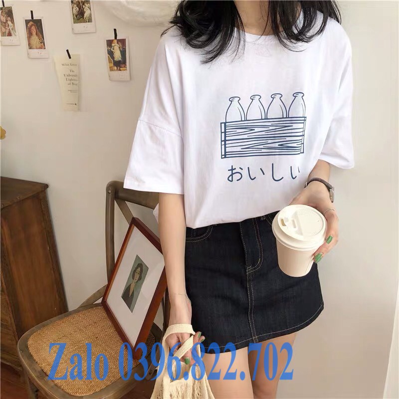 Áo thun tay lỡ nữ - freesize dưới 57kg SNT006