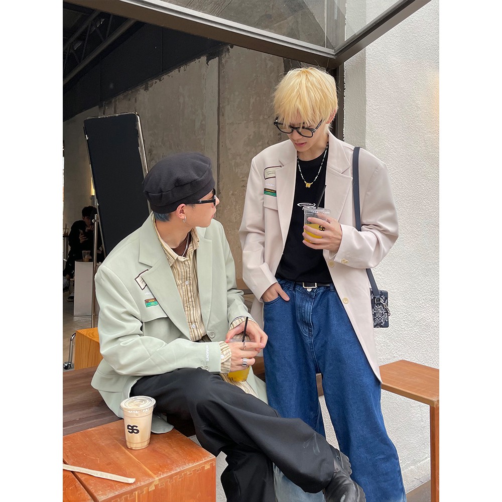 Sẵn Kem-XL(Hàng Đẹp) Ảnh thật 5 hình cuối-2W270.Áo blazer nam thời trang Unisex phong cách Hàn Quốc | BigBuy360 - bigbuy360.vn