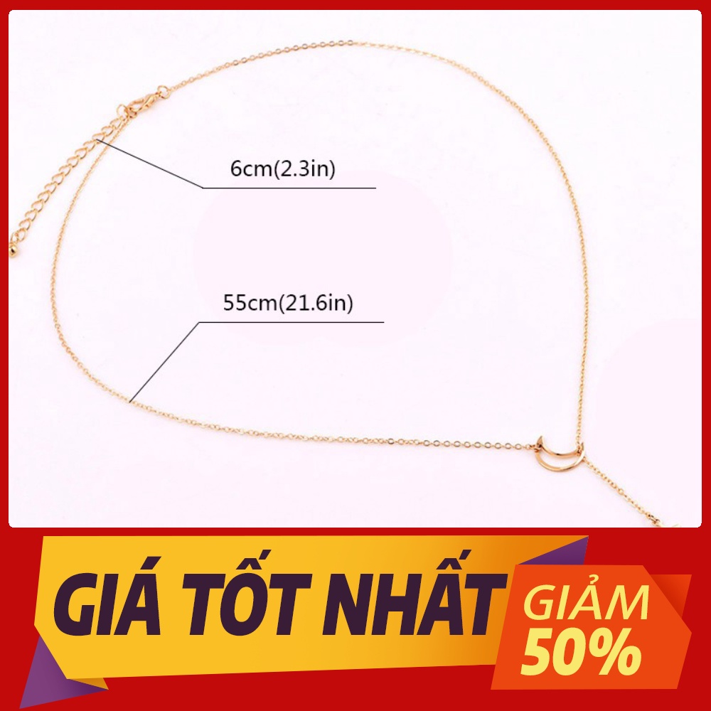 Dây chuyền mạ vàng hình mặt trăng và ngôi sao xinh xắn cho nữ hàng sẵn có