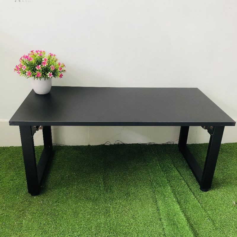 Bàn làm việc (R40*D80*C35cm), bàn học, bàn ăn gấp gọn {GIÁ TẠI XƯỞNG} chân sắt ngồi bệt mặt MDF đen siêu sang | BigBuy360 - bigbuy360.vn