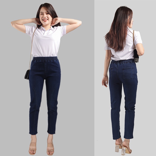 quần bò cạp chun kiểu dáng baggy co gian v202