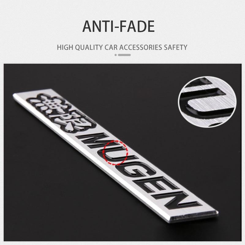 Miếng Dán Trang Trí Xe Hơi MUGEN 1 Chiếc 15x110mm Bằng Nhôm In Logo Thời Trang Sang Trọng Nhãn dán xe ô tô Cánh gió tự động Biểu tượng kim loại Đua xe phổ quát Huy hiệu lưới tản nhiệt phía sau Bộ phận trang trí thân xe phía sau Phụ kiện ngoại thất ô tô