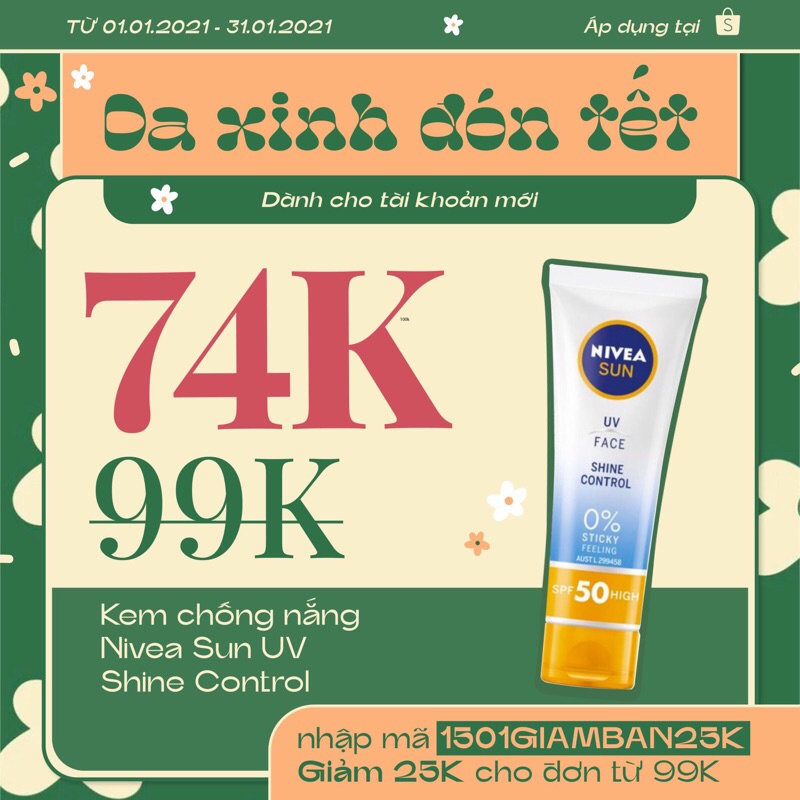 Kem chống nắng Nivea Sun UV Face Shine Control