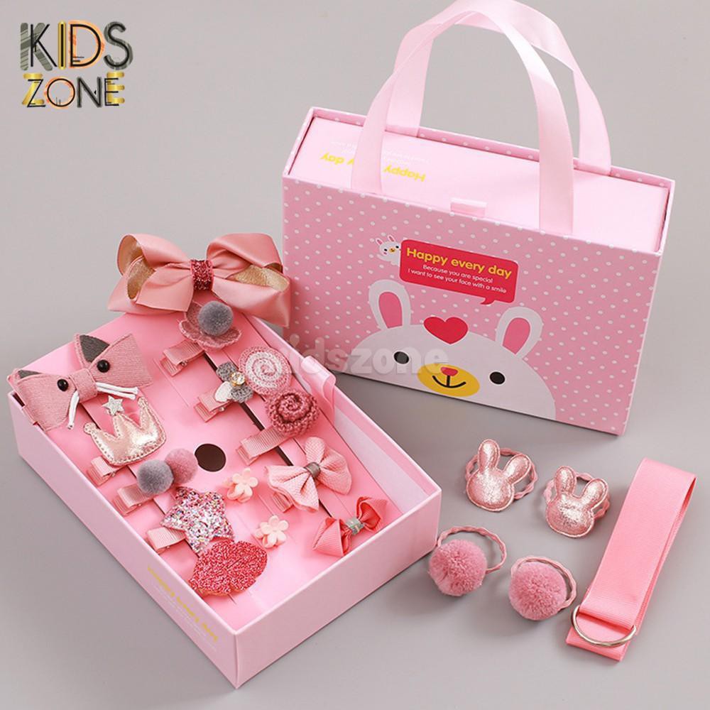 Set Nơ dây buộc tóc 18 chi tiết- cute cho bé