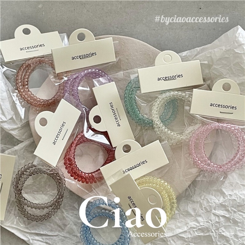 Set 2 buộc tộc/ cột tóc lo xò xinh xắn đơn giản mã 04 Ciao accessories
