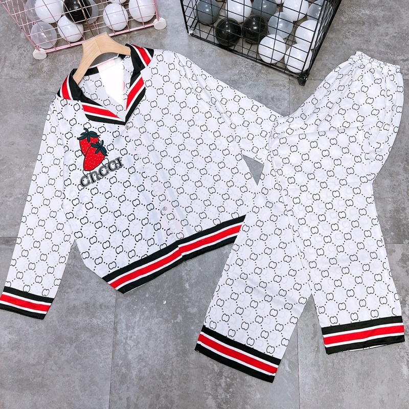 Bộ Pyjama Lụa Qc Cao Cấp Thiết Kế Siêu Sang Mẫu Hot