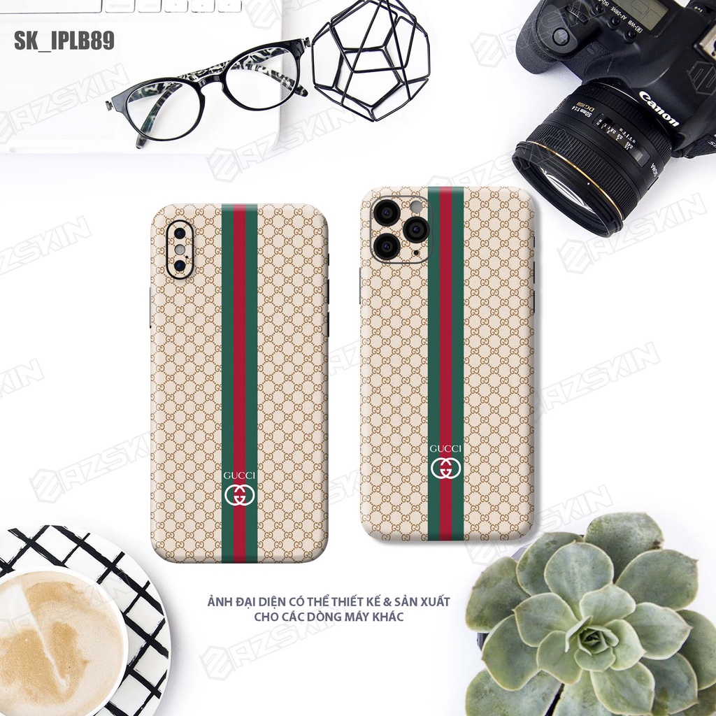Miếng Dán Skin In Hình Gucci Điện Thoại IP 7/14 Pro Max |SK_IPLB89| Chất Liệu 3M Nhập Khẩu, Khuôn Cắt CNC, Chống Xước