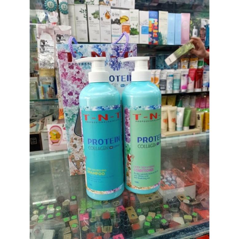 Cặp Gội Xả Protein TNT Phục Hồi Tóc Hư Tổn 750ml x 2 - Kích Thích Mọc Tóc SWAN STORE