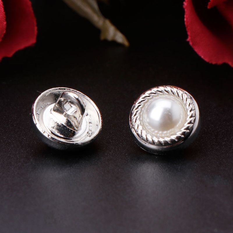 10 Nút Ngọc Trai Giả Bằng Nhựa Hình Số 8 Dùng May Vá Thủ Công DIY