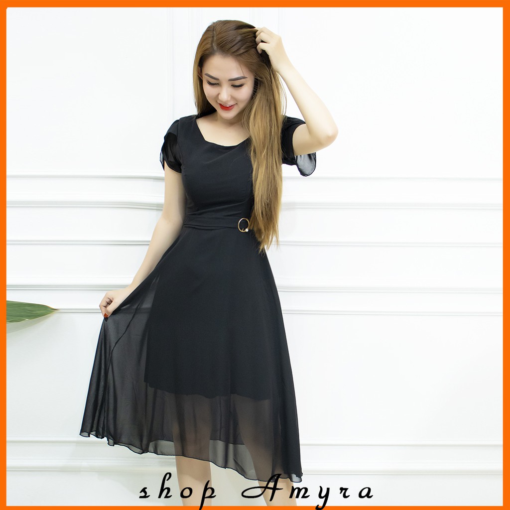AMYRA - Đầm dự tiệc dáng xòe tay đắp siêu xinh voan 2 lớp đính khuya eo mặc đi tiệc,đi làm,đi chơi - D08 | BigBuy360 - bigbuy360.vn