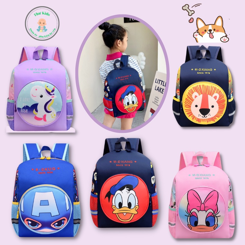 Balo trẻ em, ba lô đi học mẫu giáo mầm non siêu nhẹ Ngựa pony Công chúa Sư tử Caption Kỳ lân Unicorn Thu kids