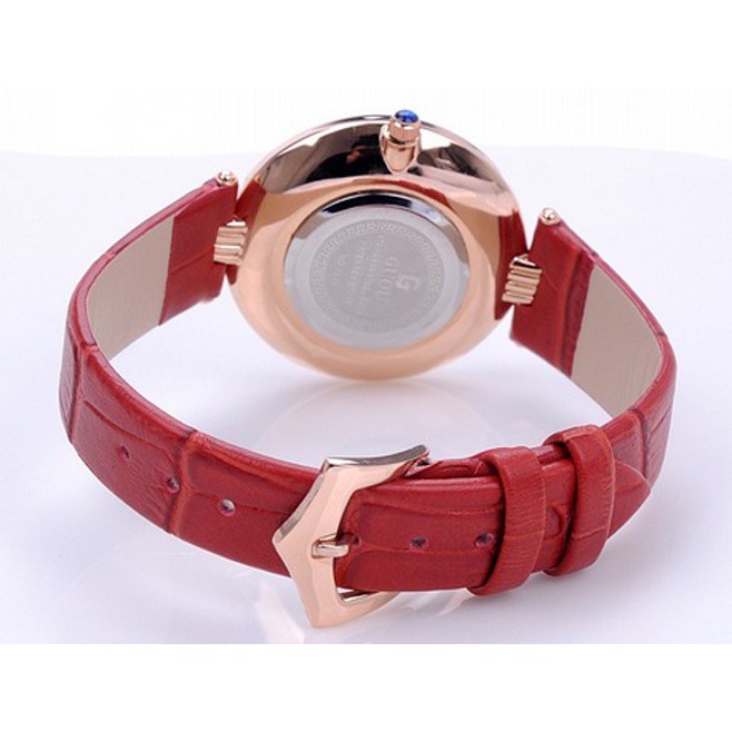 Đồng hồ nữ GUOU thời trang dây da GE132 Đỏ - GE132D