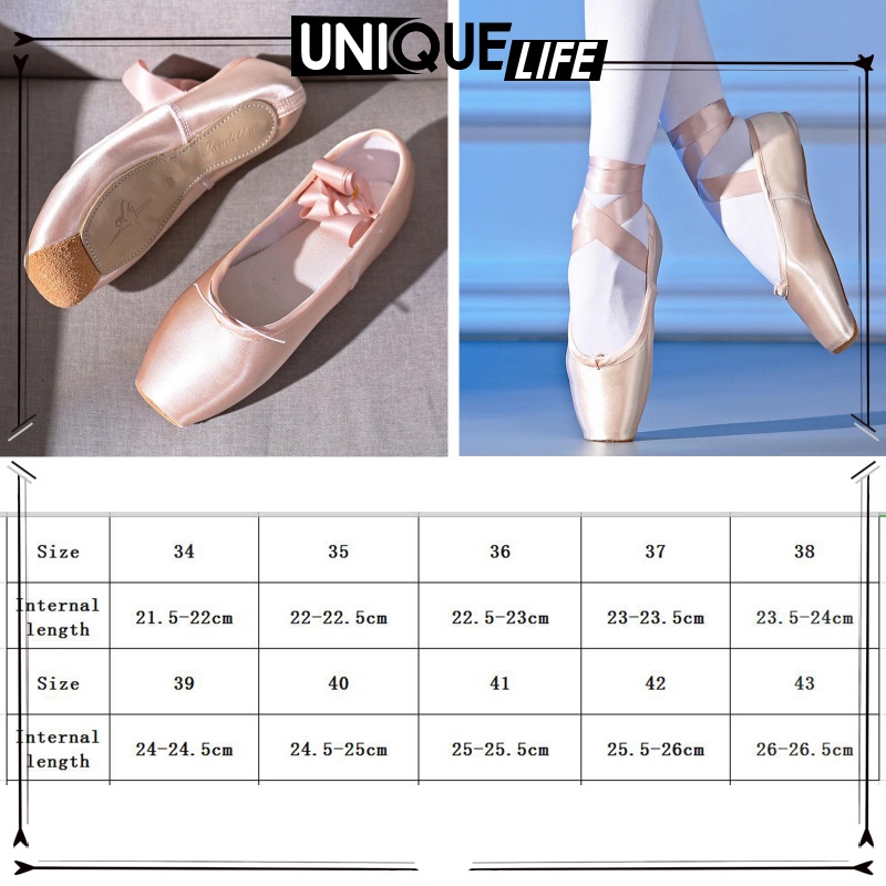 Giày khiêu vũ ba lê bằng satin da lộn mũi nhọn đế dày