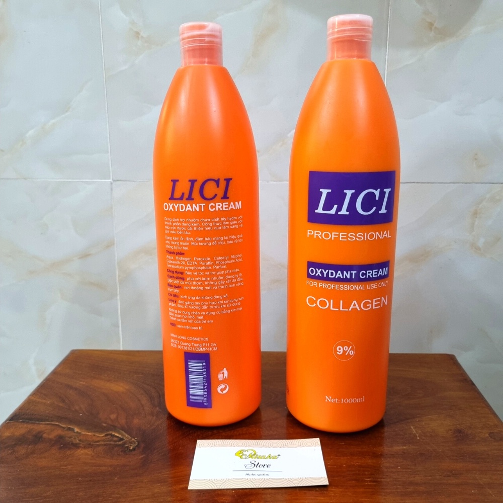 Oxy trợ nhuộm lici 1000ml , giúp nhuộm tóc , tẩy tóc đạt hiệu quả cao , không gậy kích ứng da đầu , không hư hại tóc