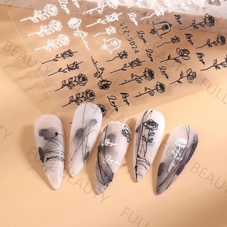 HABELYI Giấy Decal Họa Tiết Nổi Dán Móng Nghệ Thuật