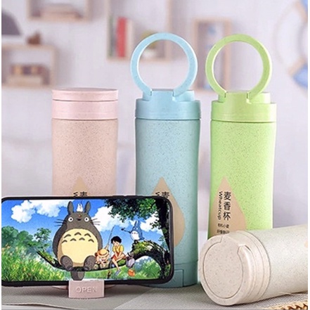 Bình nước pastel lúa mạch kèm giá đỡ điện thoại BN36 500ml
