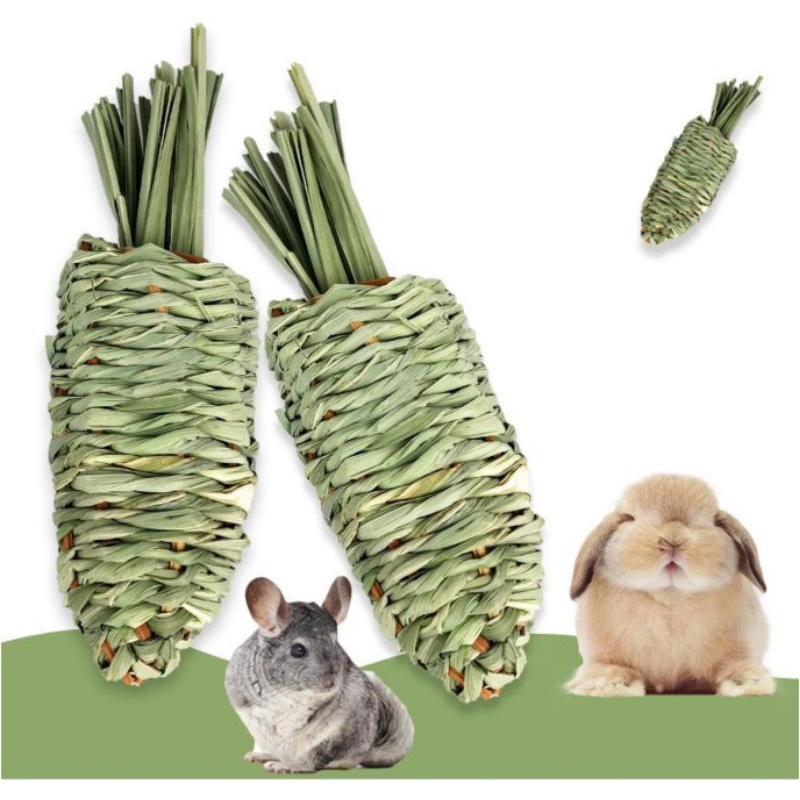 Đồ mài răng, đồ chơi cho Thỏ Cà Rốt Cỏ đan thủ công