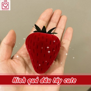 Hộp đựng nhẫn, bông tai trang sức hình dâu tây dễ thương, hộp đựng nhẫn cute độc đáo
