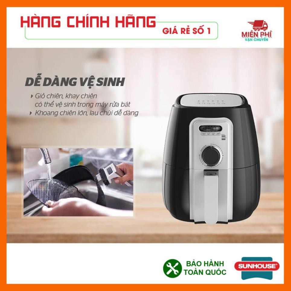 Nồi chiên không dầu 3L Sunhouse SHD4025B, Nồi chiên không dầu Sunhouse công nghệ Rapid Air.