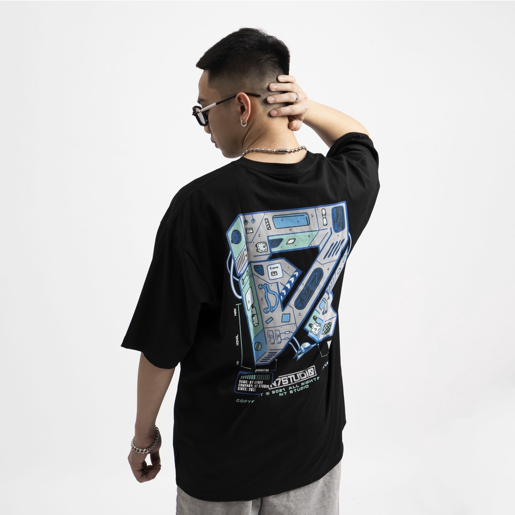 Áo thun unisex N7 Cyber phông tay lỡ nam nữ form rộng Local Brand