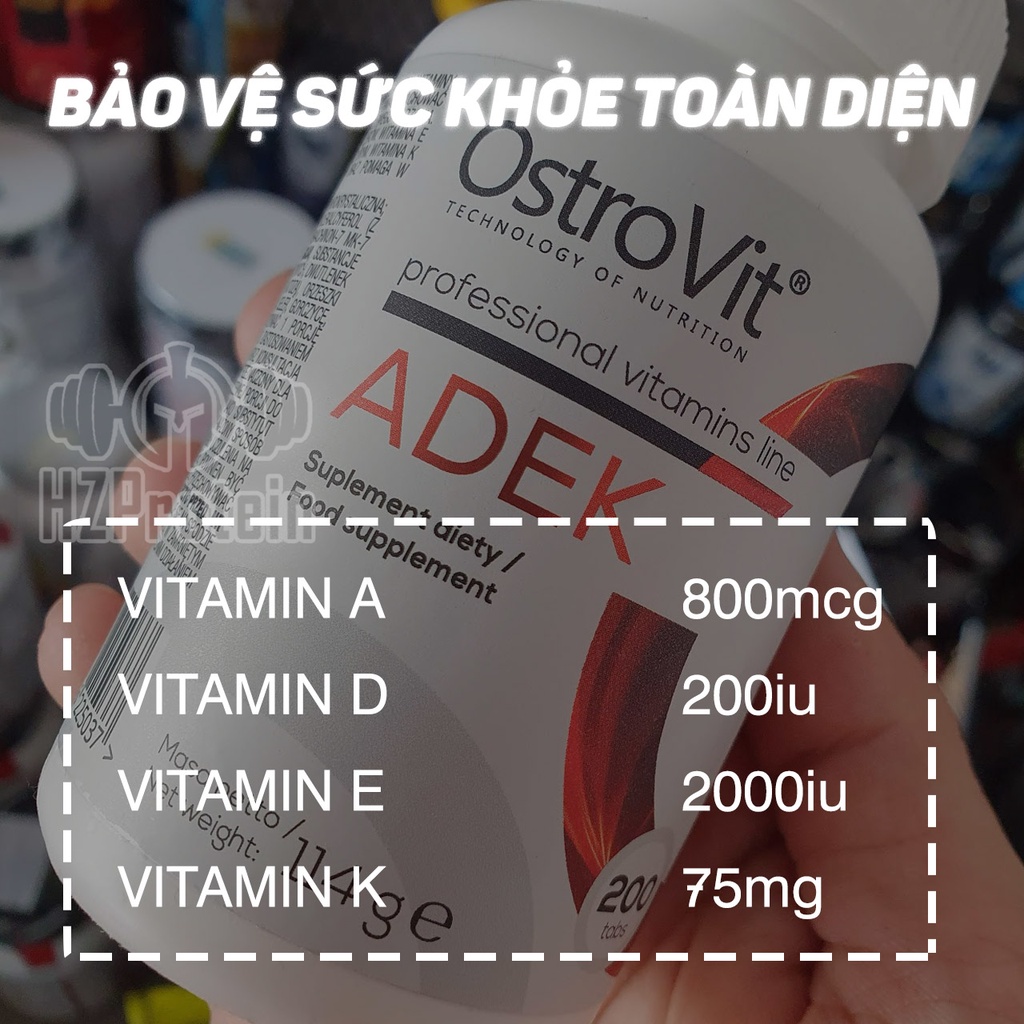 Ostrovit ADEK Bổ Sung Vitamin A, D, E, K Tốt Cho Mắt, Da, Tim Mạch, Xương Khớp