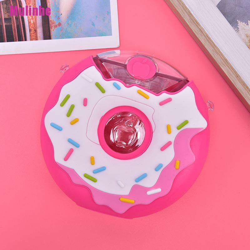 Bình Nước Silicone Hình Bánh Donut Kèm Ống Hút Dành Cho Trẻ Em