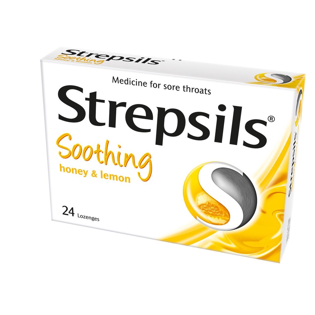 Viên ngậm Strepsils vị mật ong và chanh hộp 24 viên