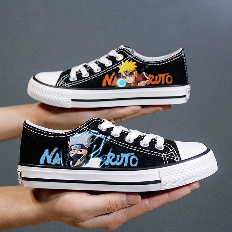 Giày Thể Thao Canvas Trắng Cổ Thấp In Hình Anime Phong Cách Hàn Quốc Thời Trang Mùa Hè Mới Cho Học Sinh Nam Tiểu Học