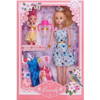 Bộ búp bê barbie kèm quần áo, búp bê nhỏ