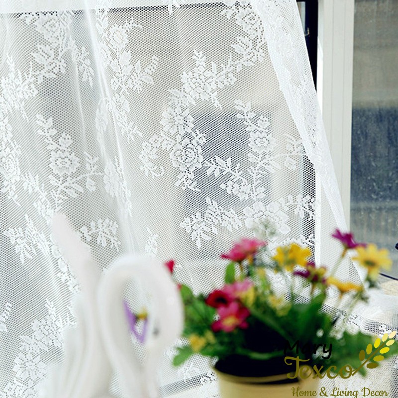 Rèm cửa vải ren, rèm cửa voan hoa xinh xắn sang trọng trang trí không gian đậm chất vintage chất lượng cao