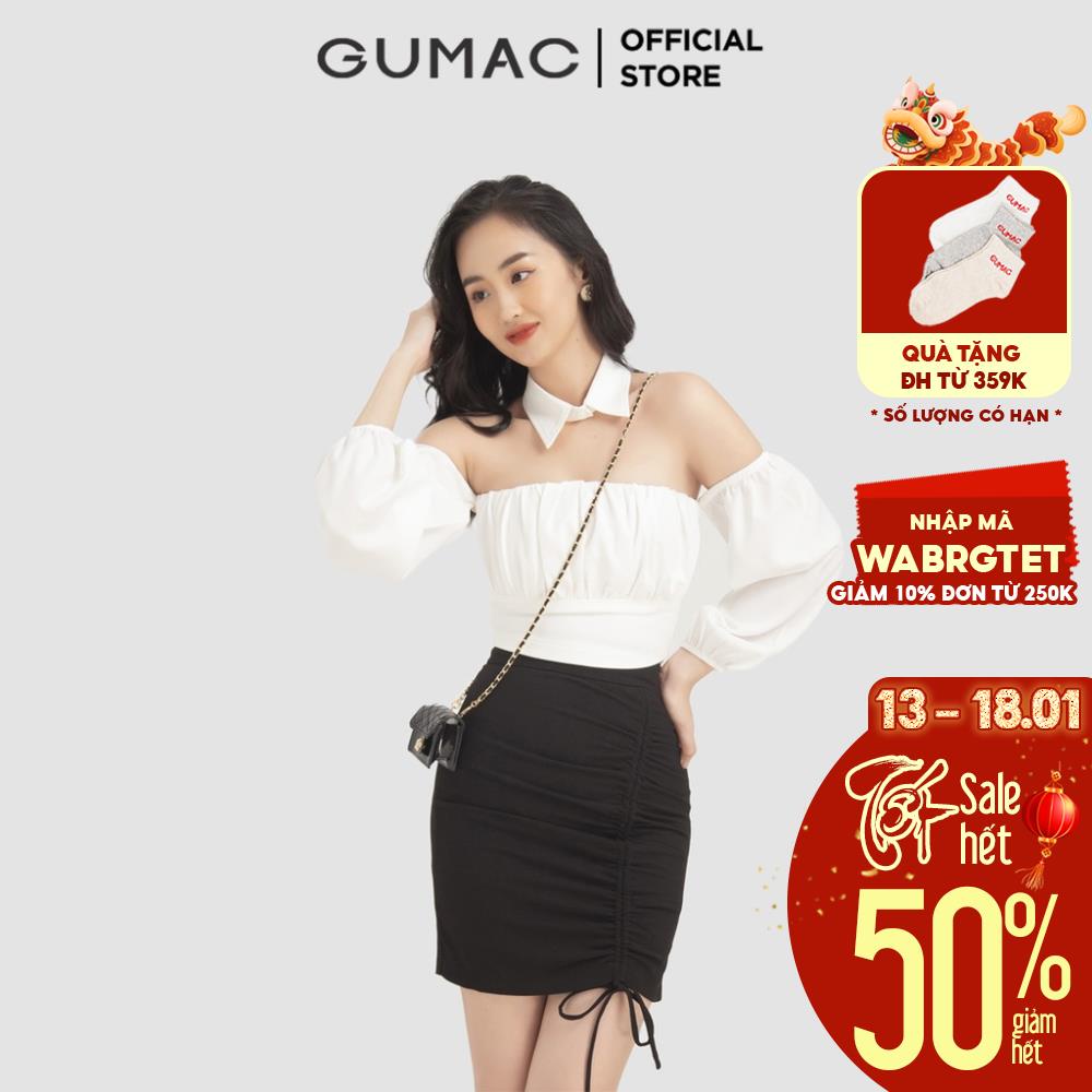 [Mã WABRGU50 giảm 10% đơn 250K] Áo croptop cổ rời AB11020 GUMAC( cổ đính rời)