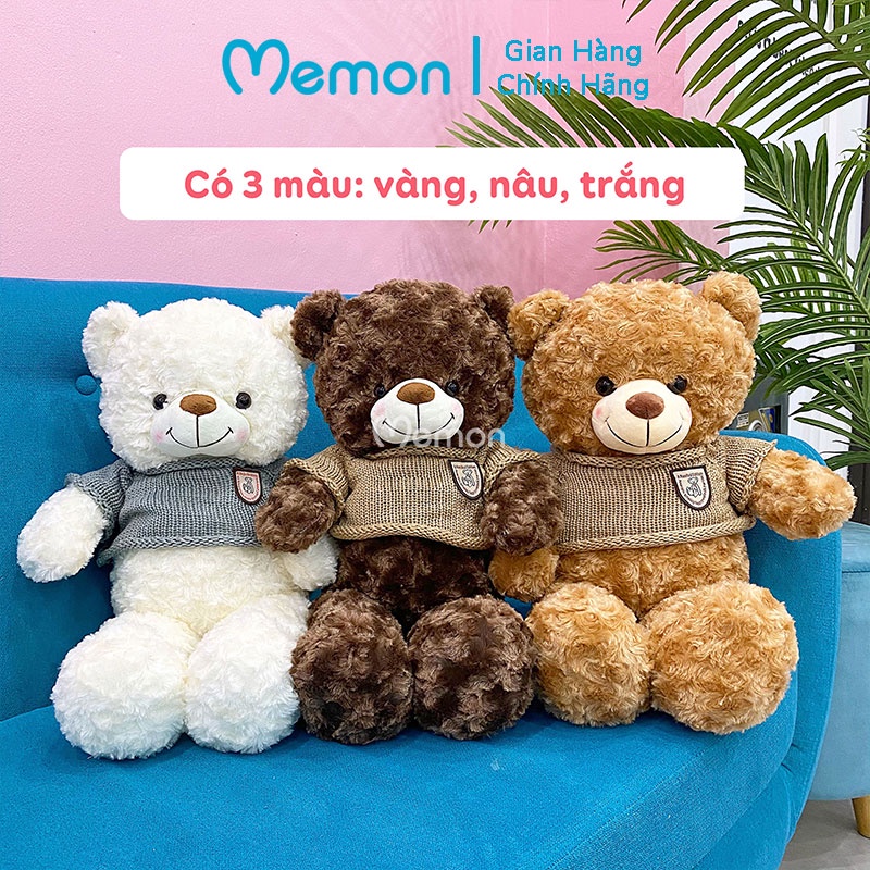 Gấu Bông Teddy Lông Xoắn Má Hồng Cao Cấp Memon