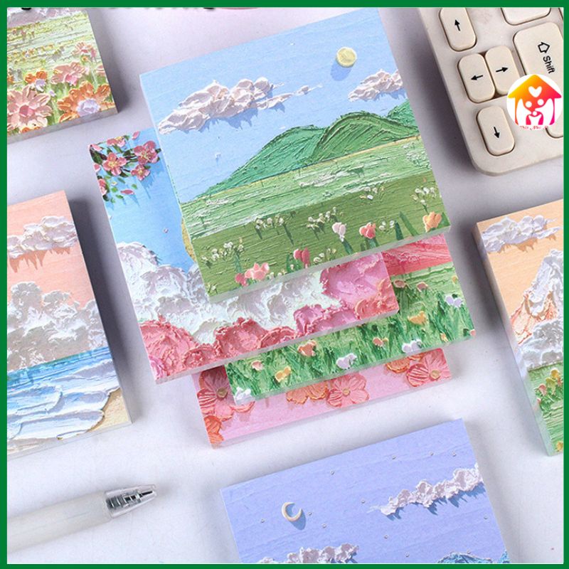 Tệp 80 Tờ Giấy Ghi Chú Post-it Họa Tiết Tranh Sơn Dầu Siêu Đẹp-Giấy Ghi Chú Post-it Độc Đáo