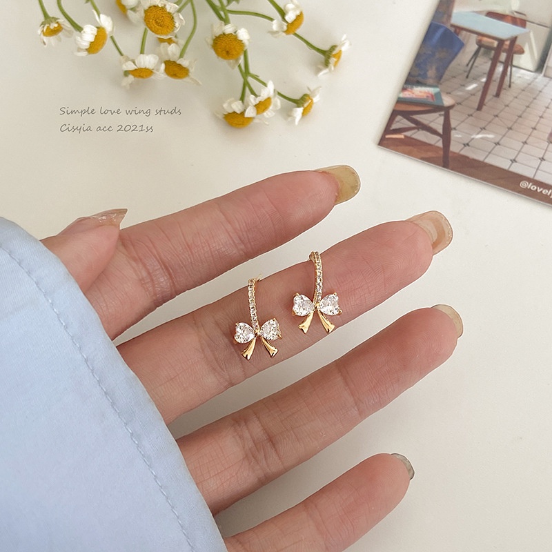 Bông tai nữ bạc 925 hình nơ tiểu thư sang chảnh SHE BY SHE - K102