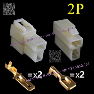 Bộ giắc nối dây điện xe máy - ô tô 2 chân nguồn 6.3 (nhiều lựa chọn)