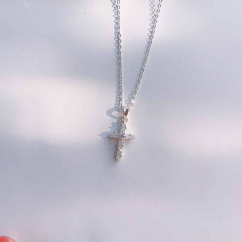 Dây chuyền thánh giá đá pha lê bạc DaLiA Jewelry vòng cổ bạc chữ thập đẹp bạc thật 925