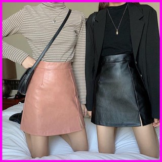 Chân Váy Da ⚡️𝐁𝐈𝐆𝐒𝐈𝐙𝐄⚡️ Cạp cao dấu bụng dáng chữ A siêu xinh