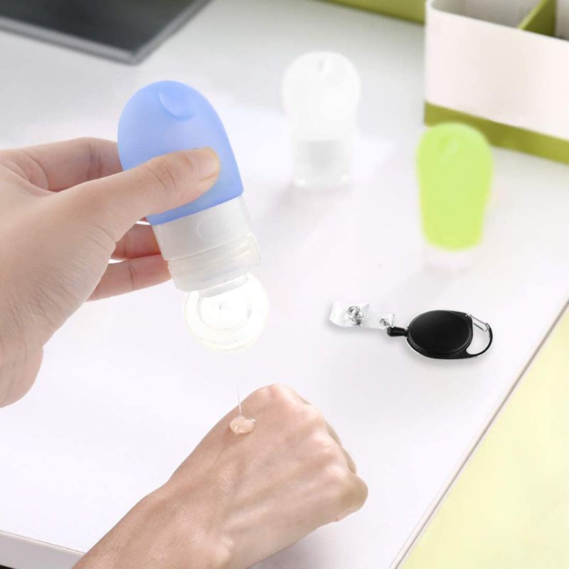 1 Chai Rỗng Đựng Dầu Gội / Sữa Tắm Dạng Bóp Bằng Silicone Có Thể Đổ Đầy Kèm Dây Thừng Nhỏ Gọn