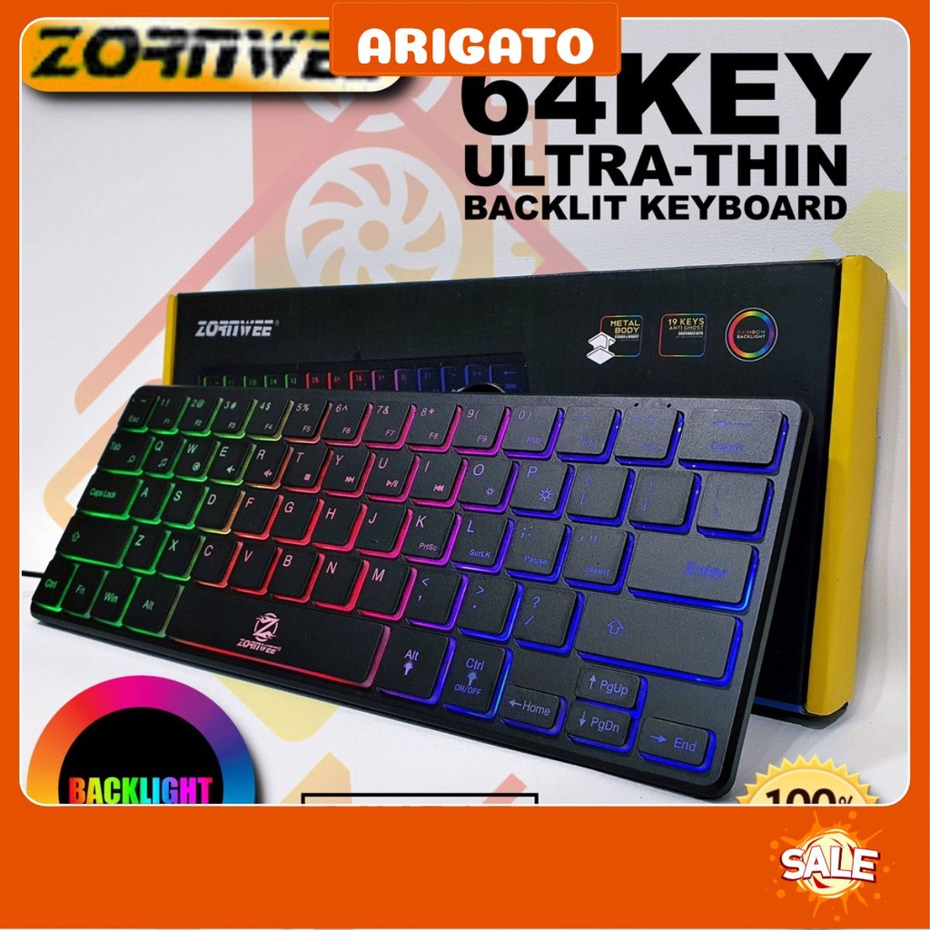 Bàn phím Mini có dây Arigato Tika cổng USB Zornwee Gnet G64 Led phím chuột Mini không dây G1000 cho PC laptop macbook