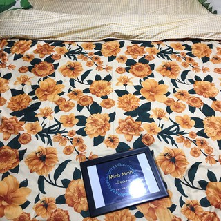 set chăn ga gối hoa trà