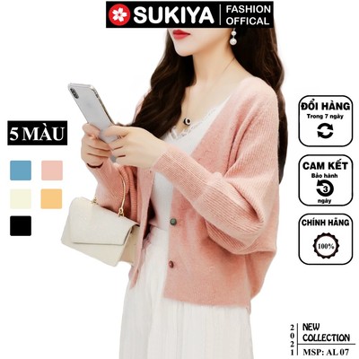 Áo Khoác Len Nữ Cardigan SUKIYA Chất Lông Thỏ Sợi Nhập Khẩu Phối đồ với váy, quần đều đẹp AL07