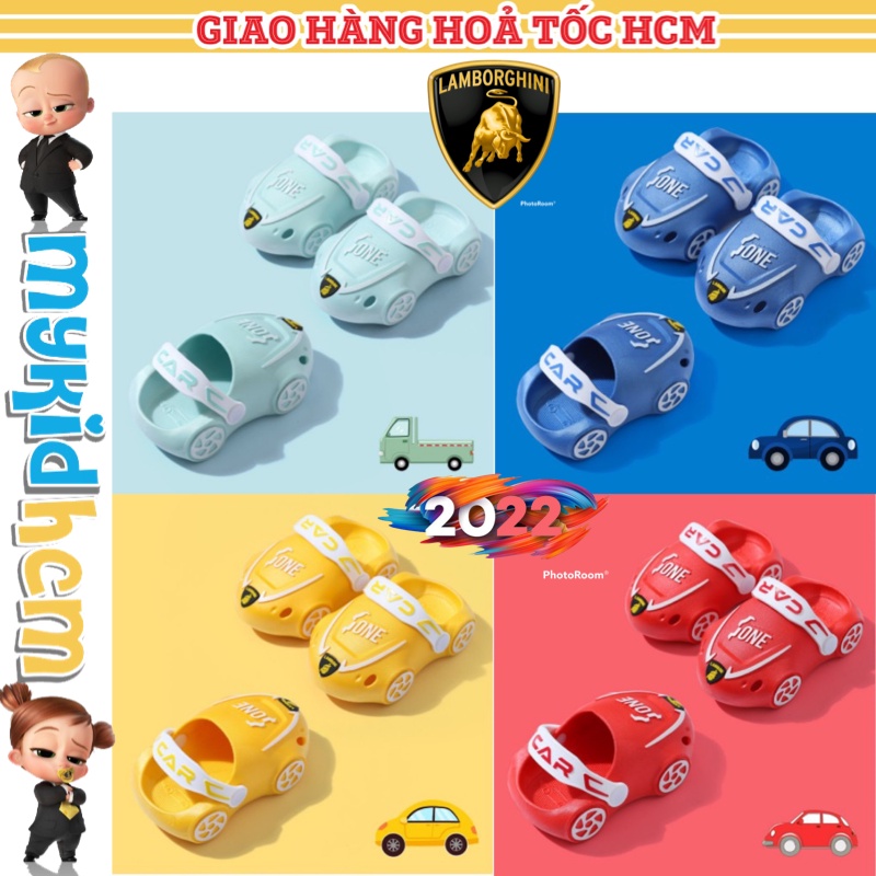 Dép sục cho bé siêu xe LAMBOR 3D MẪU MỚI 2022 hình dễ thương, đáng yêu có độ bám cao, thoải mái khi mang