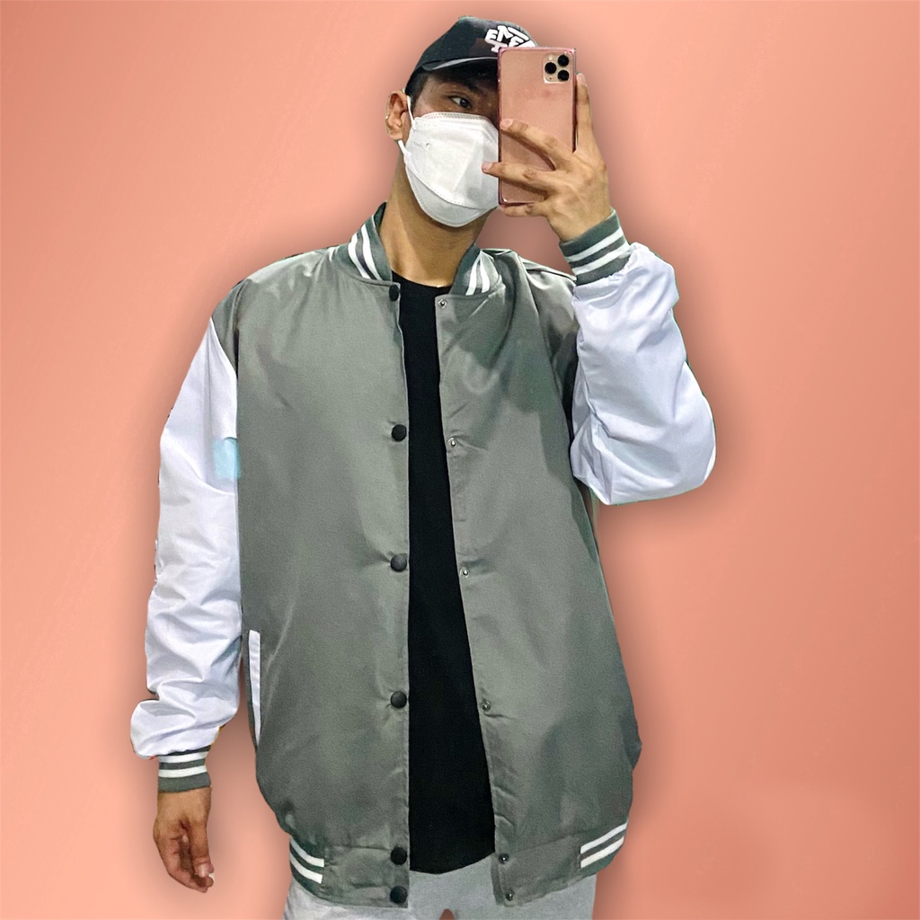 Áo khoác bomber nam nữ vải dù 2 lớp form rộng khóa bấm sọc viền – Unisex 2022
