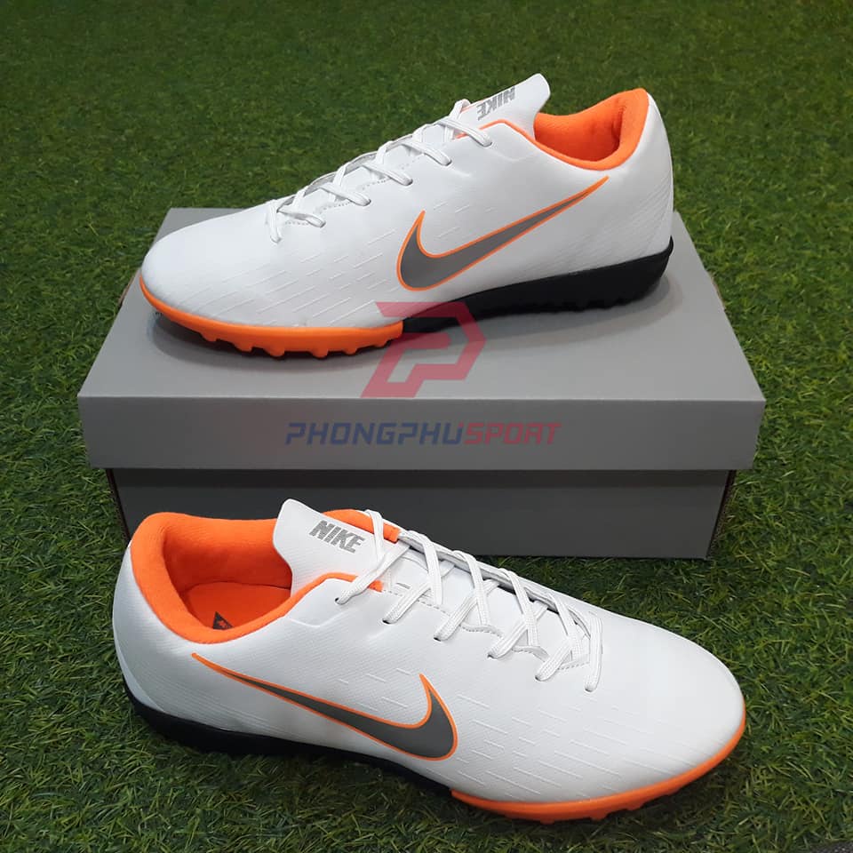 Giày Đá Bóng Mercurial Vapor 13 Academy MDS003 Trắng Đen Đế TF