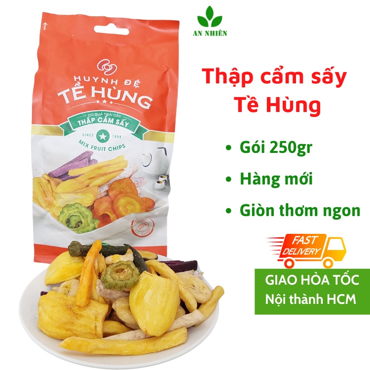 Trái cây sấy Tề Hùng hoa quả sấy thập cẩm gói 250gr